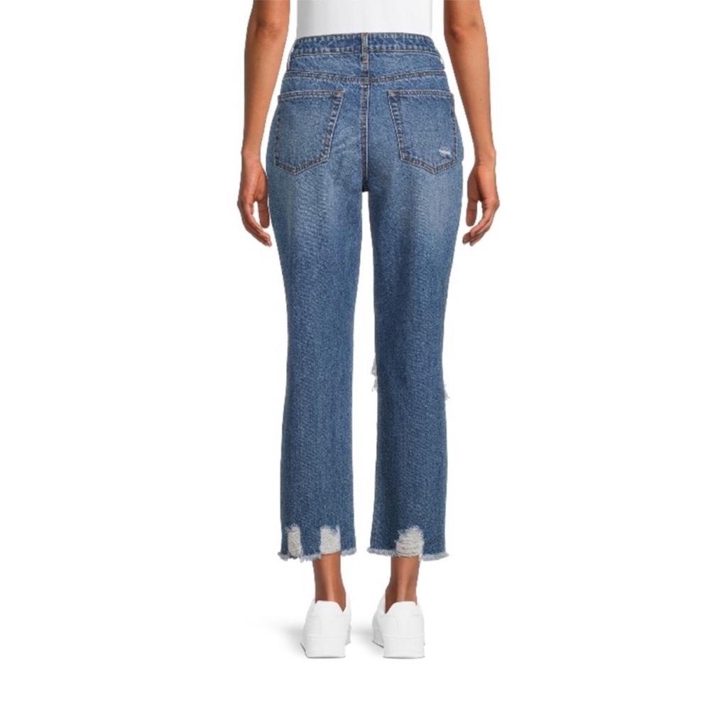 NWT Vanilla Star Distressed 90's Boyfriend Jeans high-rise straight-leg size 9 - Picture 3 of 16